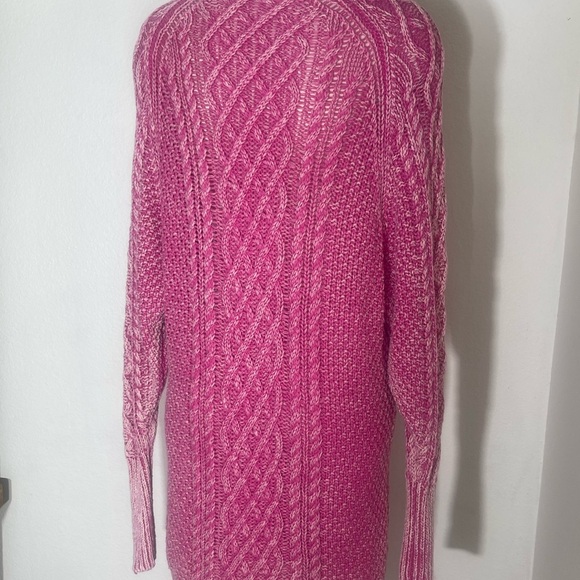 Free people sweater dress pink cable knit long sleeve pullover tunic size xs - Picture 7 of 8